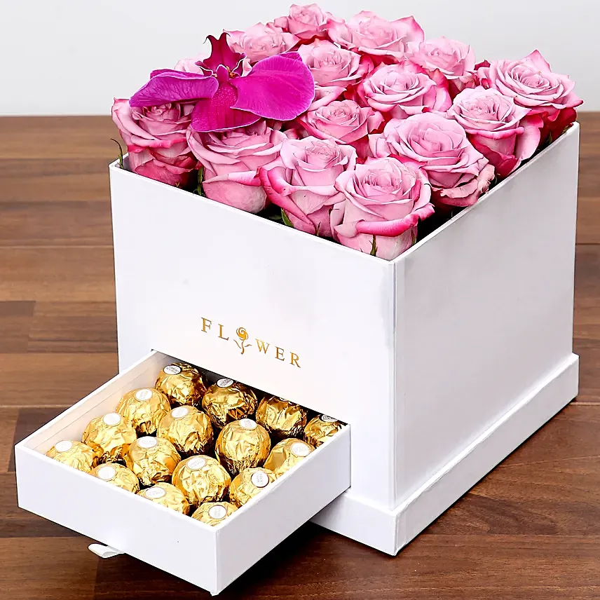 Hues Of Purple and Chocolates: Flower and Chocolates For Anniversary